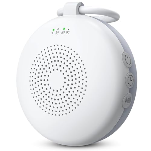 eSynic Mini Máquina de Ruido Blanco para Bebés y Adultos Recargable Máquina de Sonido Portátil con Luz Nocturna Ajustable Aparato de 12 Sonidos Relajantes Temporizador Anillo Colgante Desmontable eSynic Mini Máquina de Ruido Blanco para Bebés y Adultos Recargable Máquina de Sonido Portátil con Luz Nocturna Ajustable Aparato de 12 Sonidos Relajantes Temporizador Anillo Colgante Desmontable