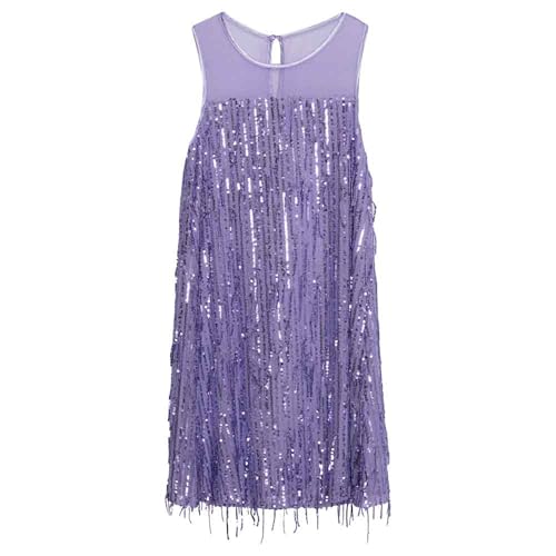 Speechless Girls' Sleeveless Fringe Sequin Party Dress