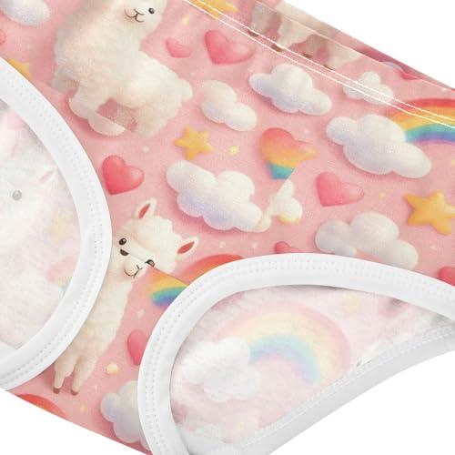 Joisal Girls Underwear Toddlers 2t Cotton Little Girl Panties Durable Kids Undies Briefs Cute Llamas Rainbow Cloud Pink4