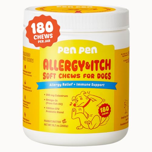 PENPEN Dog Allergy Chews - Anti-Itch & Itchy Skin Support for Dogs, Probiotics & Omega 3 (Fish Oil...