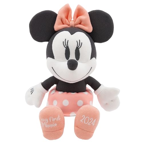 Disney Store Oficial peluche pequeno bebé Minnie Mouse 2024, 33 cm, animal de peluche, figura super macia e quente com cobertura de tecido canelado e tons pastel, adequado desde o nascimento