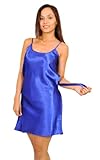 Up2date Fashion Satin Charmeuse Chemise, Style#Che, Colors (Aqua, Ivory, Royal Blue), Sizes (Small, Medium, Large) (Large, Royal Blue)