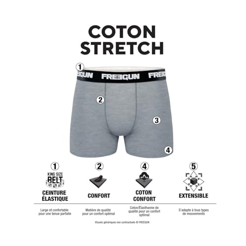 FREEGUN Ropa Interior de Hombres pack de 9 calzoncillos boxer multicolor de microfibra 2