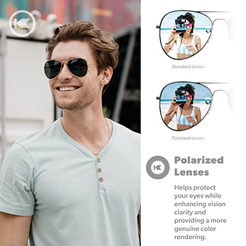 Knockaround Mile Highs Polarized Sunglasses - Aviator Sunglasses with Full UV400 Protection & Impact Resistant Lenses4