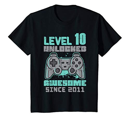 Bambino Level 10 Unlocked Awesome 2011 Gamer 10th Birthday Game Gift Maglietta