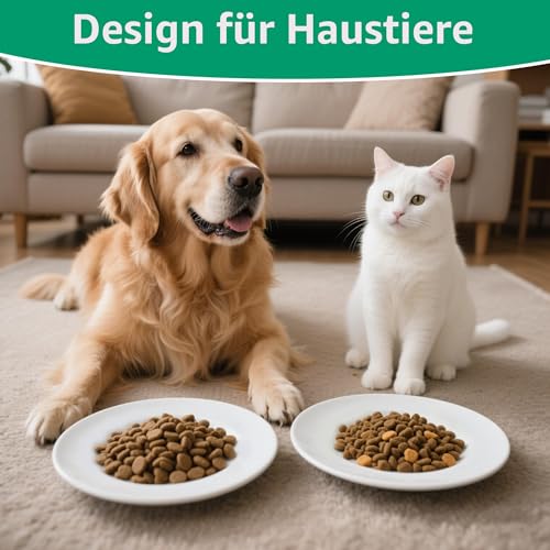 6 Stück Futternapf Katze,Katzennapf Keramik mit Rutschfestem Gummiboden,15 cm Durchmesser, Katzennapf für Haustierkatzen und Welpen (6)