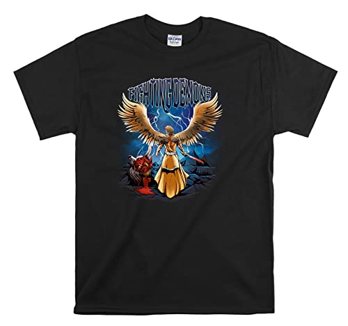 T-shirt Angel Fighting Demon noir S idéal pour vos sorties et soirées décontractées