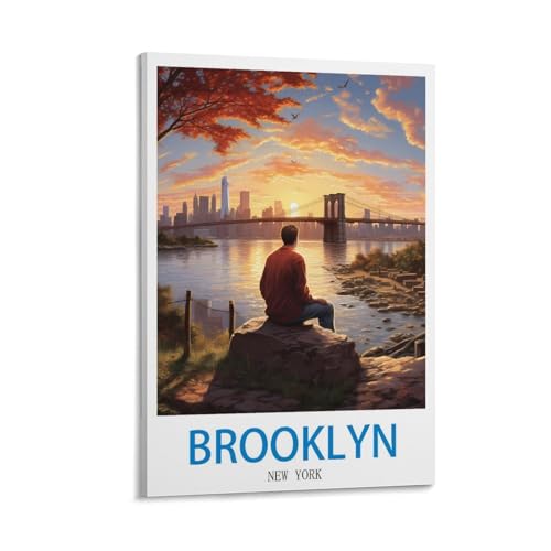 Impressions sur toile Brooklyn New York grand tableau deco murale maison 60x90