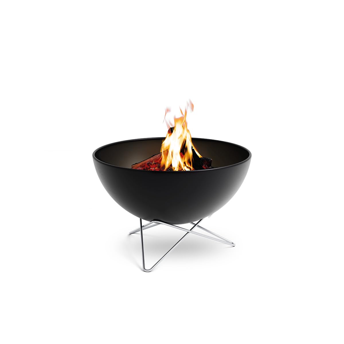 höfats - Bowl 57 Bol de feu avec Base étoilée en Acier Inoxydable - Combustion à Faible fumée - Foyer utilisable avec plancha et Grille - Panier de feu basculant, Acier émaillé, Noir, Ø 57 cm
