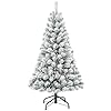 4ft snow flocked christmas tree artificial unlit christmas tree with 233 branch tips large halloween and xmas tree for holiday decorations metal stand  urban country home decor