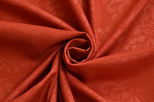 Image of Fitzy 280 TC Fitted bedsheet King Size, Elastic bedsheet, 72x78 inches + 10 inches Drop, with 2 Pillow Covers (Damass Rust, 72 inch x 78 inch)