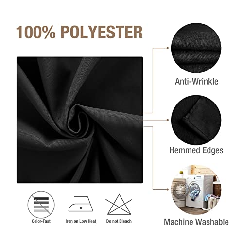 Veeyoo Square Tablecloth - 85X85 Inch Polyester Table Cloth Washable Wrinkle Free Dinner Tablecloth For Wedding, Party, Restaurant,Indoor And Outdoor Buffet Table - Black Tablecloth #TOP2
