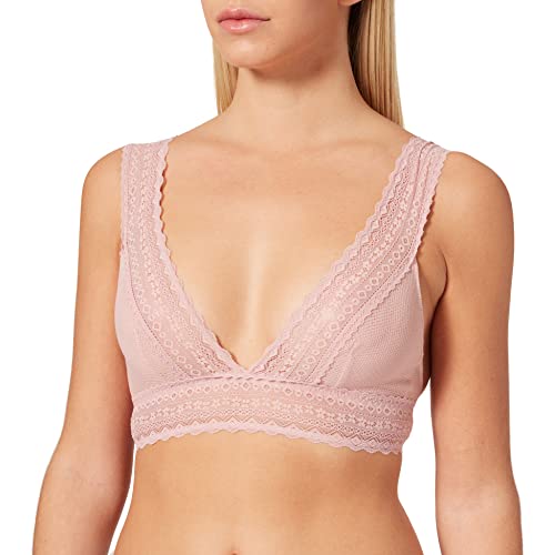 Marchio Amazon - Iris & Lilly Bralette in Mesh Donna, Rosa (Pale Mauve), M, Label: M