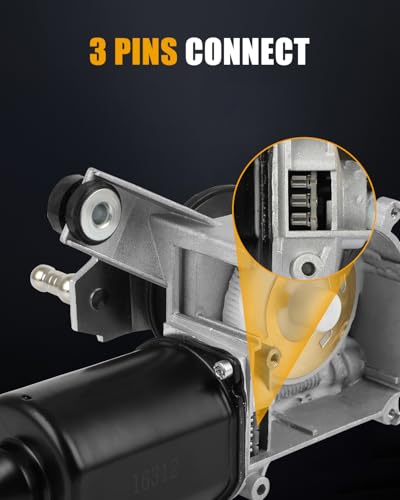 Image of ROADFAR Front Wiper Motor W /O Control Module Replacement for 1999-2000 for Cadillac for Escalade,1991-1999 for Chevrolet for C1500 12368702;15740719;15746785 Wiper Motor 3 Pins