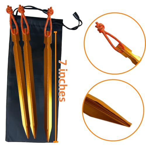 7075 Aluminum Lightweight Tent Stakes 12 Pack