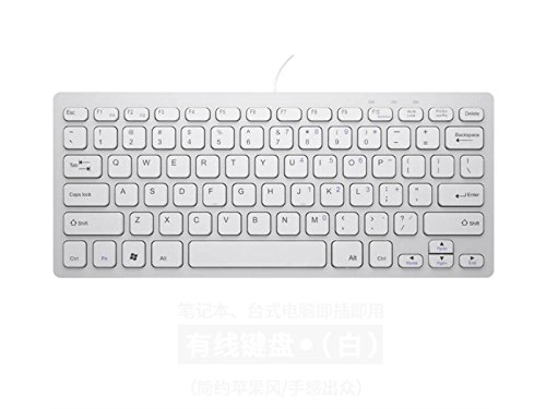 Preisvergleich Produktbild HGJNGHBNG Leistungsstark Mini-Computer Externe verdrahtete Tastatur (weiß)