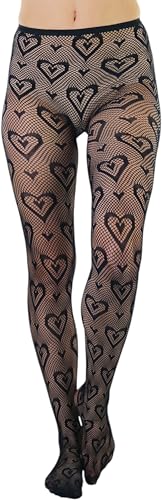Image of ToBeInStyle Women's Valentine Day Themed Opaque Sheer Pantyhose w /Heart Love