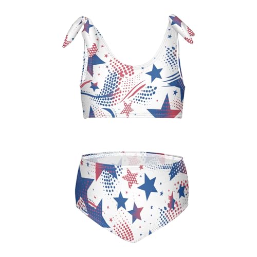KLL Stars and Stripes Girls 2 Piece Bikini Sets Quick-Dry Beach Bathing Suit Bathing Suit