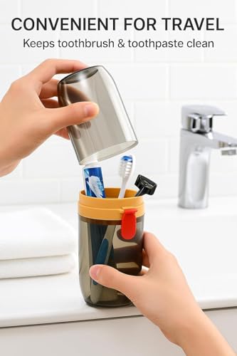 Image of STEFFAN Toothbrush Holders for Bathroom - Durable and Sturdy Brush Holder, Multipurpose Brush Holder for Bathroom Wall - Perfect for Home Use (2 Pcs Round Toothbrush Holder)