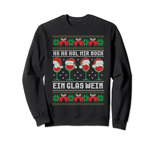 Weihnachten Ugly Sweater Stil Weinkenner Wein Rotwein Advent Sweatshirt