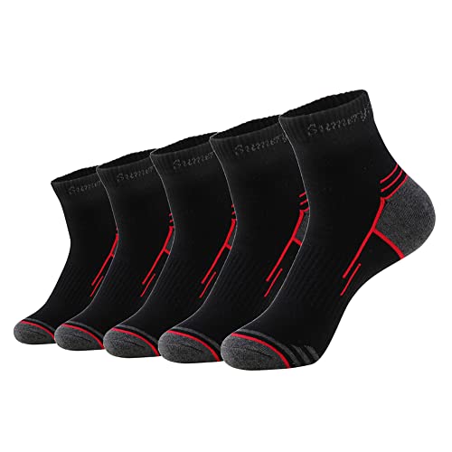 Athletic Socks Men Cotton Striped Sports Running Compression Ankle Casual Sock (5 Pack)