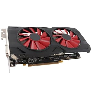 TICFOX AMD Radeon RX 580 8GB GDDR5 Grafikkarte 256-Bit, 2048SP, mit PCI Express 3.0 x16 Gaming Grafikkarte Dual-Lüfter mit 3X DisplayPort, 1×HD-Multimedia-Schnittstelle für Desktop Computer