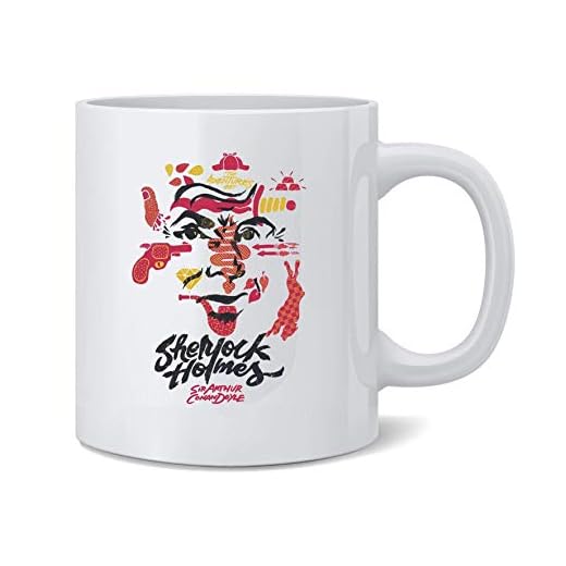 Sherlock Holmes Sir Arthur Conan Doyle bok konst keramisk kaffemugg tekopp rolig nyhet present 325 ml