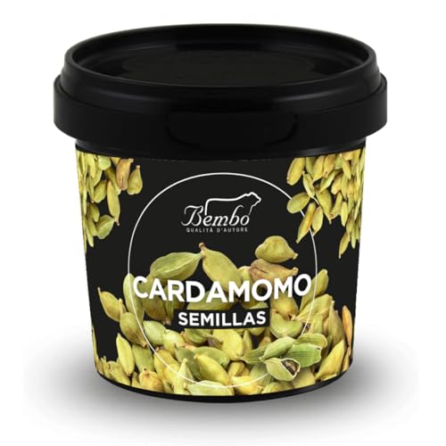Cardamomo Bembo 40 g | Especia Natural y Aromática | Para Risottos, Salsas, Sopas, Estofados de Carne, Cócteles, Tés y Cafés | Envase anti-luz y anti-oxidación
