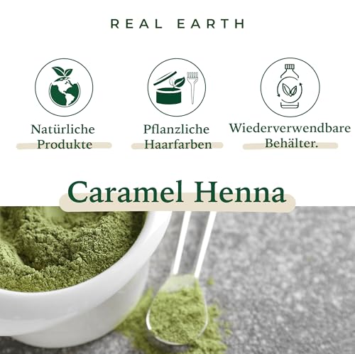Real Earth Henna Haarfarbe 250g BIO 100% Natürliches. Henna Pulver Für Haare - Tönung Rot, Kupfer, Kupferrot, Goldbraun, Mittelblond, Schwarz, Dunkelbraun Color Prep Haut - Made in India (Hellbraune)