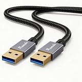 Ruaeoda USB to USB Cable 3 ft, USB 3.0 Male to Male Type A to A Double Sided USB Cord for Data Transfer,Hard Drive,Laptop,DVD,TV,Hub and More