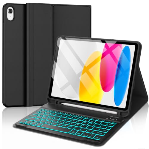 Funda teclado iPad A16 11 pulgadas 10 generacion retroiluminada cubierta bluetooth desmontable