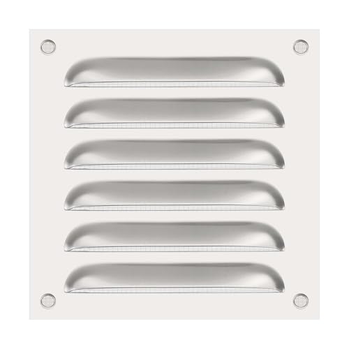Image of PATIKIL 6x6 Inch Stainless Steel Vent Cover, Screen Air Grille Ventilation Cover HVAC Louvered Grill Built-in Mesh for Home Kitchen Fireplace Bathroom Wall Ceiling, Silver