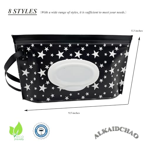 8 Pack Portable Wet Wipe Pouch Dispenser, Reusable Refillable Travel Wipes Holder & Case - Image 2