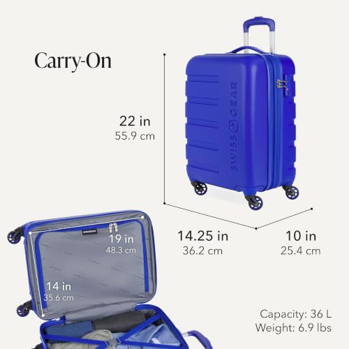 Image of SwissGear 7366, Cobalt, 3-Piece Set (19 /23 /27), Signature Hardside Expandable Luggage With Spinner Wheels
