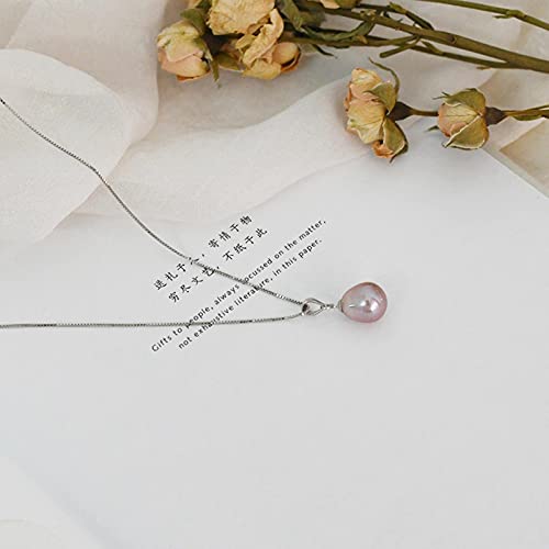 Collier de perles d'eau douce en argent 925 de 9-10 mm pour femmes