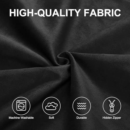 Image of Hobestluk Adults Bean Bag Chair 4FT Big BeanBag Chair Extra Large Oversized | Memory Foam,Removable Cover,Velvet Fabric,Storage Pocket,Handle,Breathable Lounge Chair for Bedroom Study Room | Black 4FT