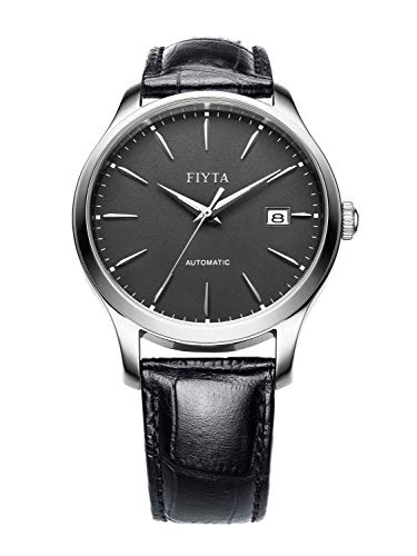 Fiyta Classic WGA1010.WHB montre mécanique étanche à cadran blanc et dateur précis