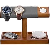 ProCase Watch Organizer Stand, Wood Bracelet Display T-Bar, Watch Holder Storage -1 Tier, Brown