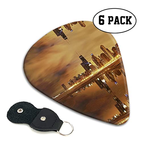 Chicago City Lot de 6 médiators pour guitare acoustique, guitare électrique, basse, ukulélé – fins, moyens et épais - Les Beatles, Paul McCartney, John Lennon, RIngo Starr, George Harrison Chicago City Lot de 6 médiators pour guitare acoustique, guitare électrique, basse, ukulélé - fins, moyens et épais – Image 3