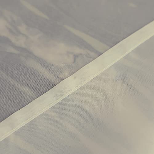 Image of Window Beige Sheer Curtains 63 Inches Long 2 Panels Sheer Curtain Basic Rod Pocket Panel for Bedroom Children Living Room Yard Kitchen (Beige, 52 inch W x 63 inch L | 2 pcs)
