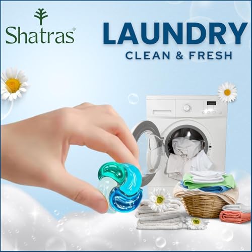 Image of Shatras 4-in-1 Laundry Pods Combo Pack - 60 Powerful Pods for Deep Cleaning, Stain Removal, Brightness & Fresh Fragrance | Suitable for Front & Top Load Washing Machines