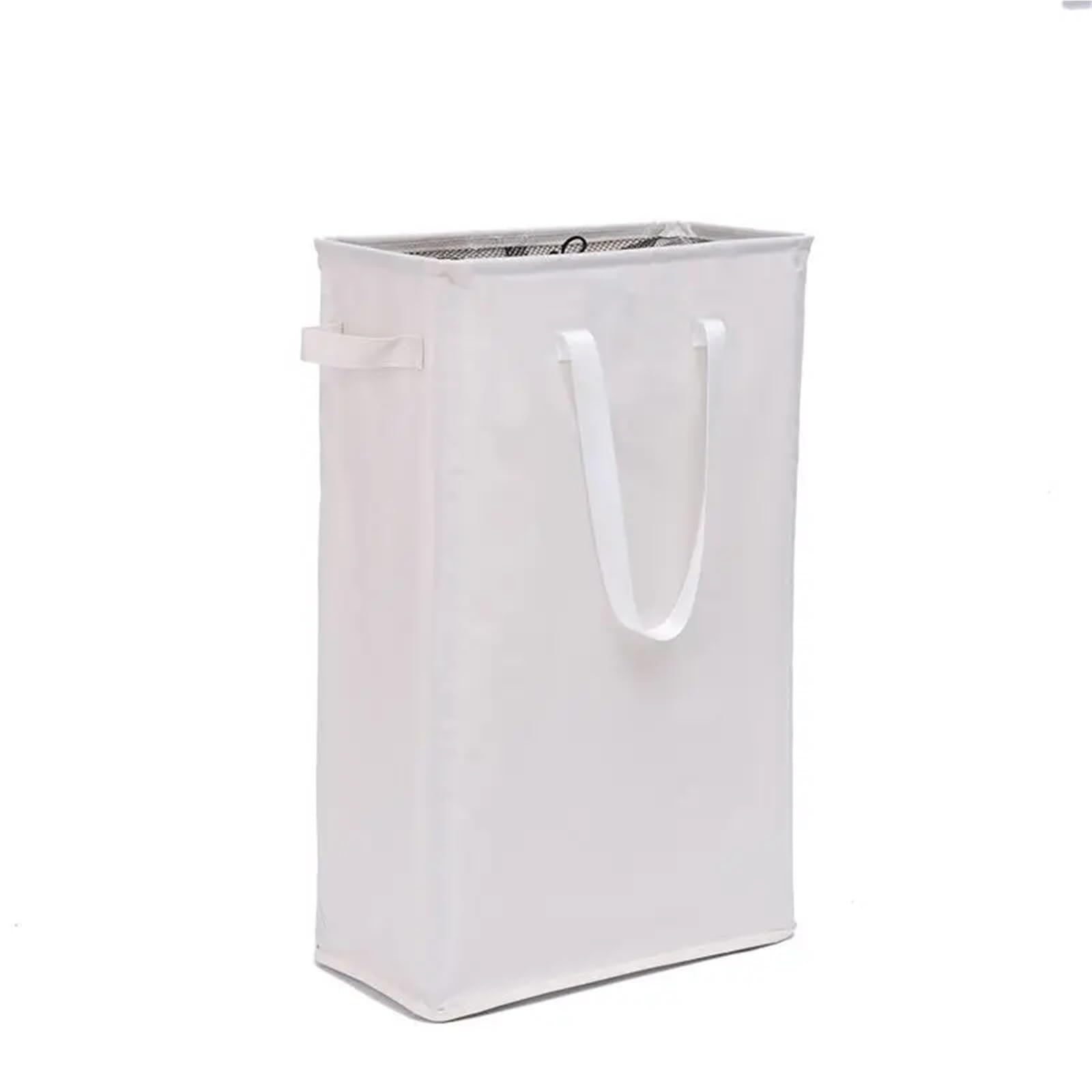 45L Collapsible Thin Dirty Clothes Basket Laundry Hamper Storage Organizer(White)