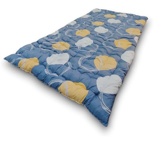 Image of Deevine Craft Soft Cotton Foldable Mattress - Lightweight, Firm Single Gadda | 3D Design Print, 72x36 Inches (3x6 ft) | Portable for Picnic, 1 Sleeping Capacity (Grey White Mattress)