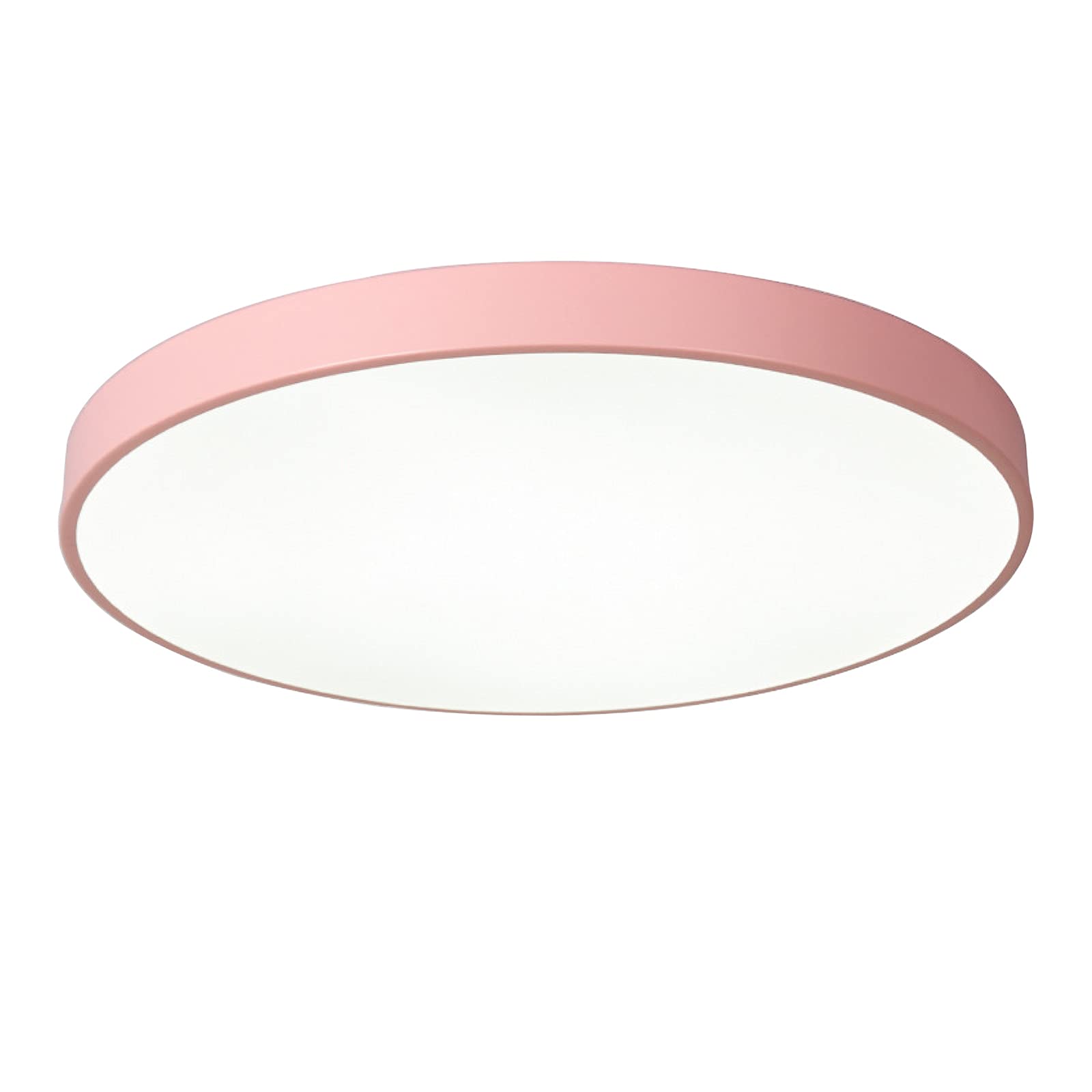 HXYSXHJUO Round Macaron LED Ceiling Light, Flush Mount Children's Room Lamp Nordic Modern Lighting For Nursery, Kids Bedroom, Dining Room,Pink+Stepless Dimming-50cm 36W