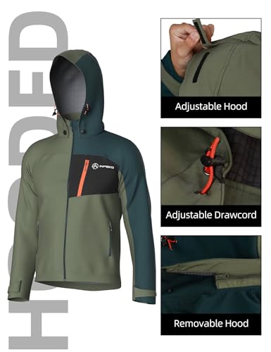 Image of Winter Cycling Jacket for Men, Thermal Fleece Windproof Warm Bike Top,Biking Running with Removable Hood