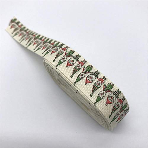 5Yards 15mm Multi Design "Handmade" Gedrukt Katoen Kant Lint Naaiende Stof Bruiloft Decoratie Gift Wrapping Kerstlint,13