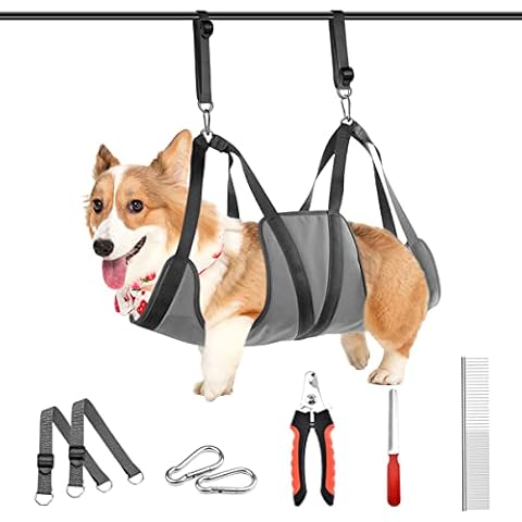 YAMI Dog Grooming Hammock Harness, Pet Grooming Helper Dog Sling for Nail Clipping Trimming, Dog Hammock Restraint Bag for Small Medium Breeds Ear/Eye/Hair Care (Small) Cover