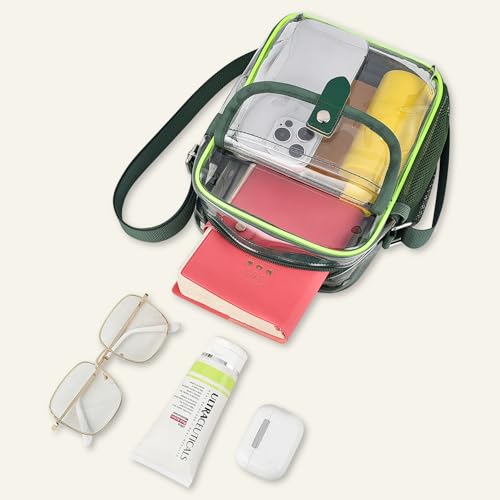 Image of SPODEARS Clear Crossbody Bag for Stadium, Concert, Festival & More - Adjustable Shoulder Strap & Bottle Holder