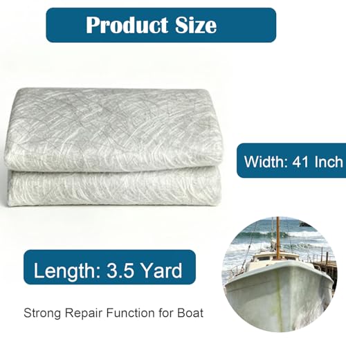 Image of Fiberglass Mat, 3.5 Yards X 41 inch Wide Fiberglass Chopped Strand Mat, Strong Repair Function- Suit for Surfaces and Reinforces Repairs