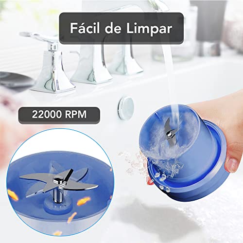 Mixer Portátil, Mini Liquidificador Portátil, Coqueteleira Elétrica Sem Fio Recarregável, Processado